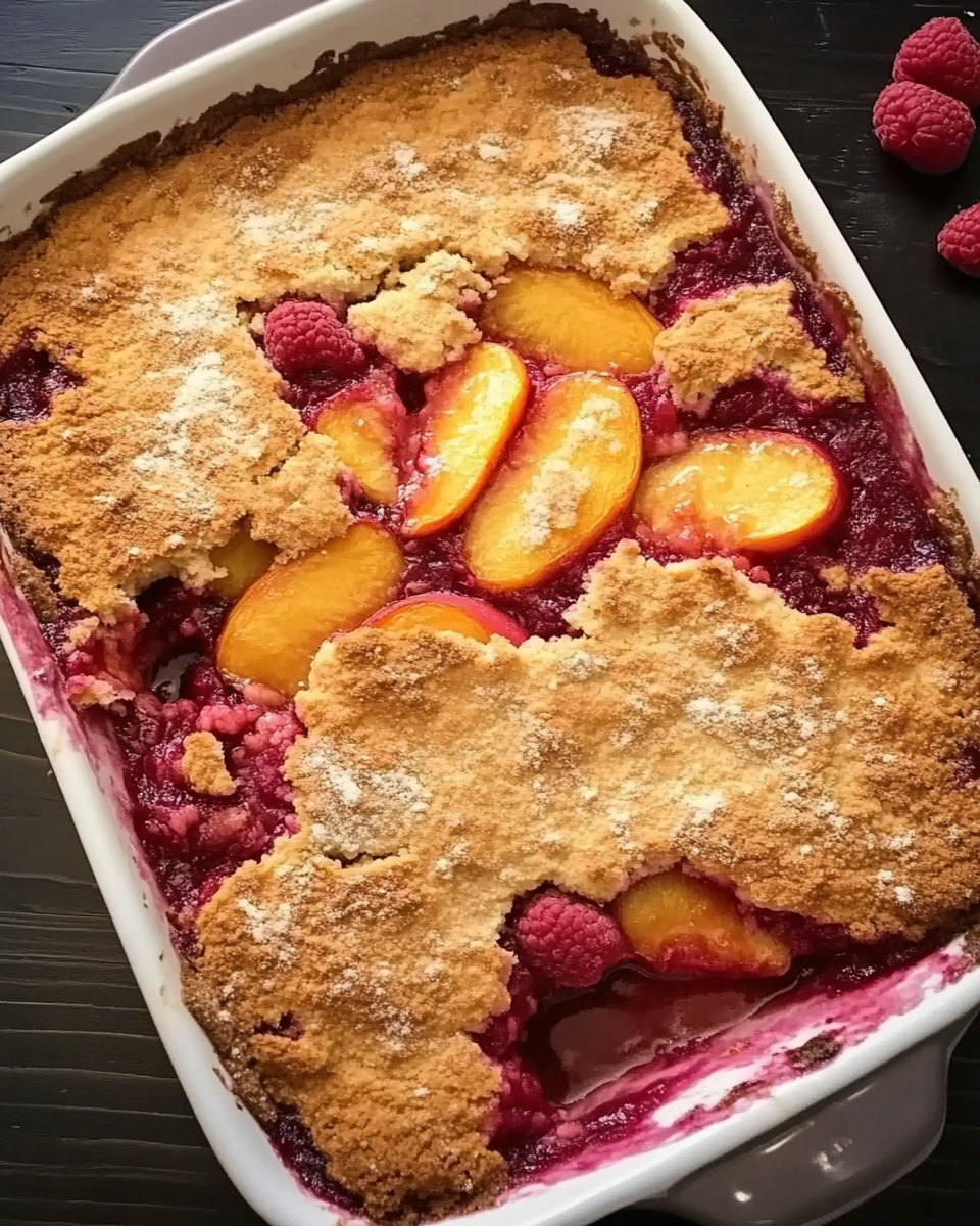Peach Raspberry Cobbler