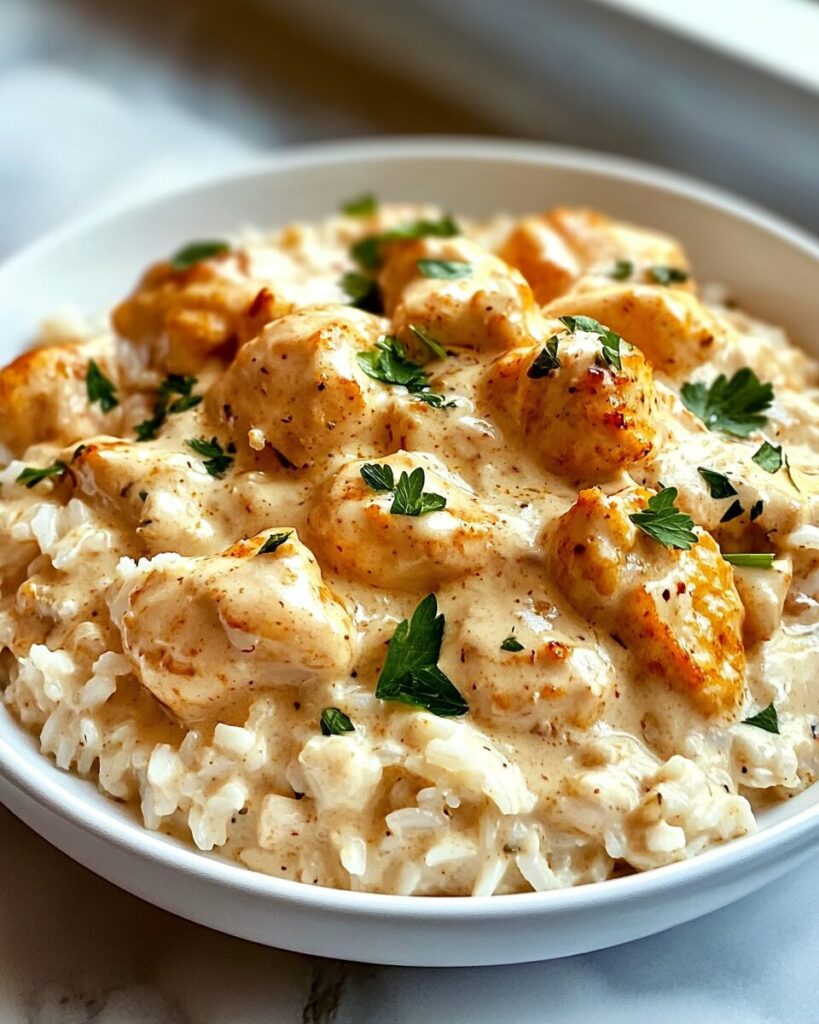 Creamy Smothered Chicken and Rice
