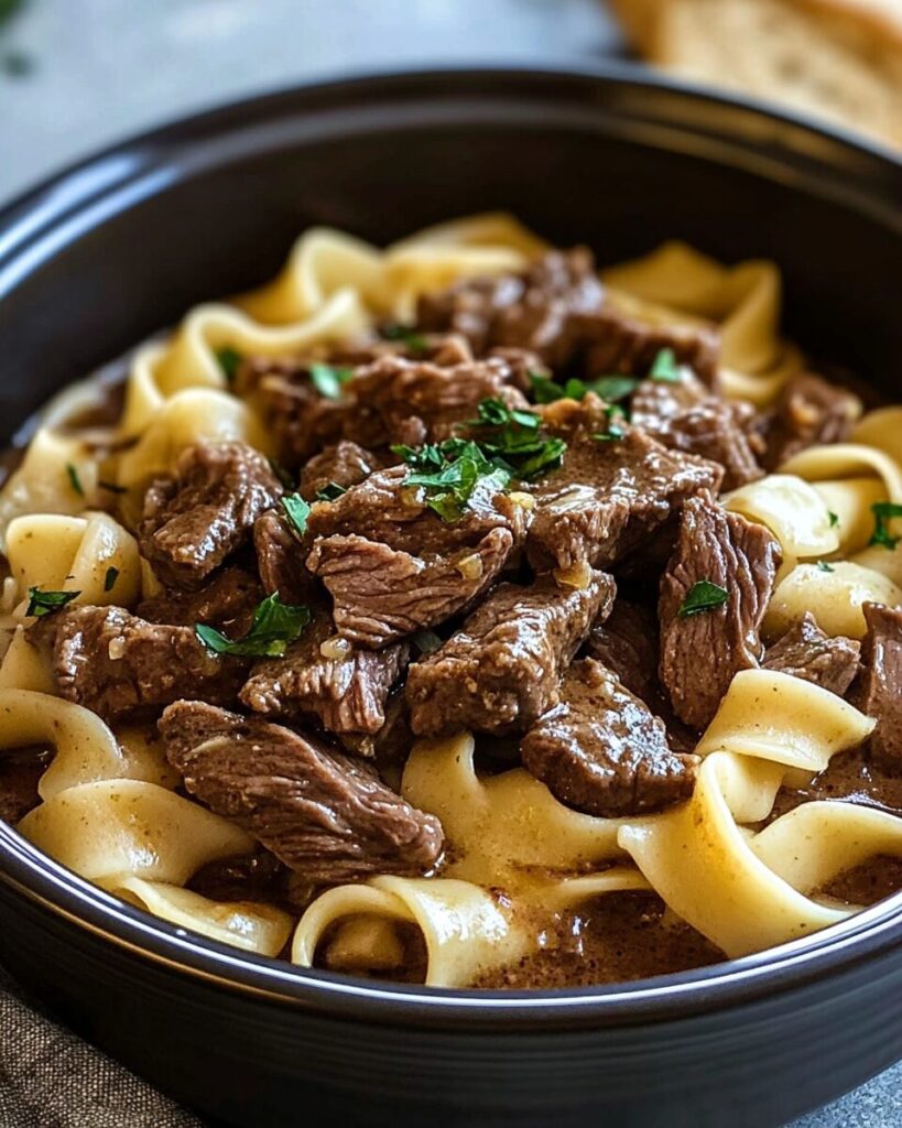 Slow Cooker Beef and Noodles