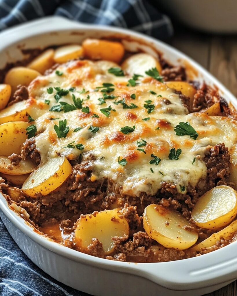 Hobo Casserole with Ground Beef and Potatoes