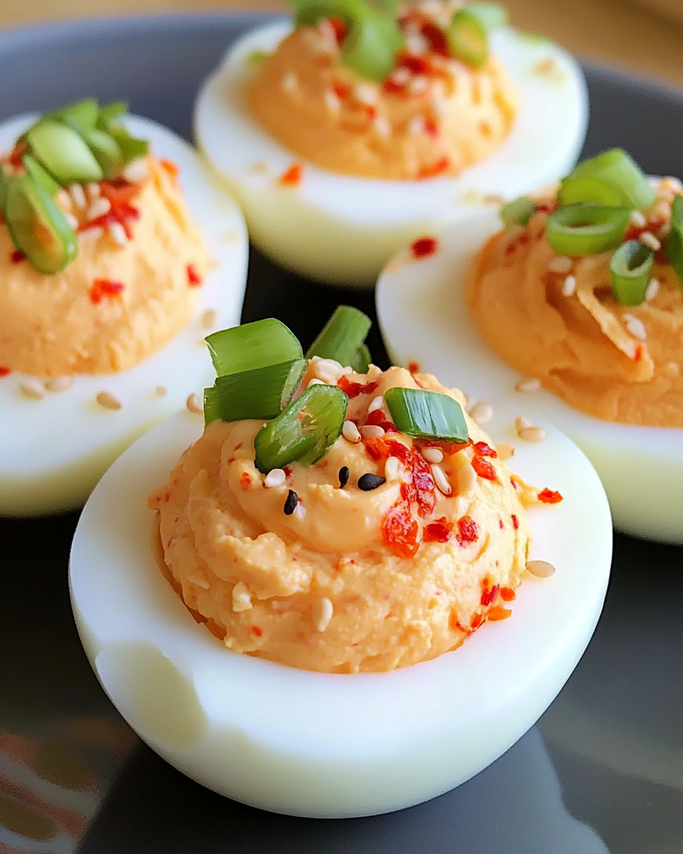 Kimchi Deviled Eggs