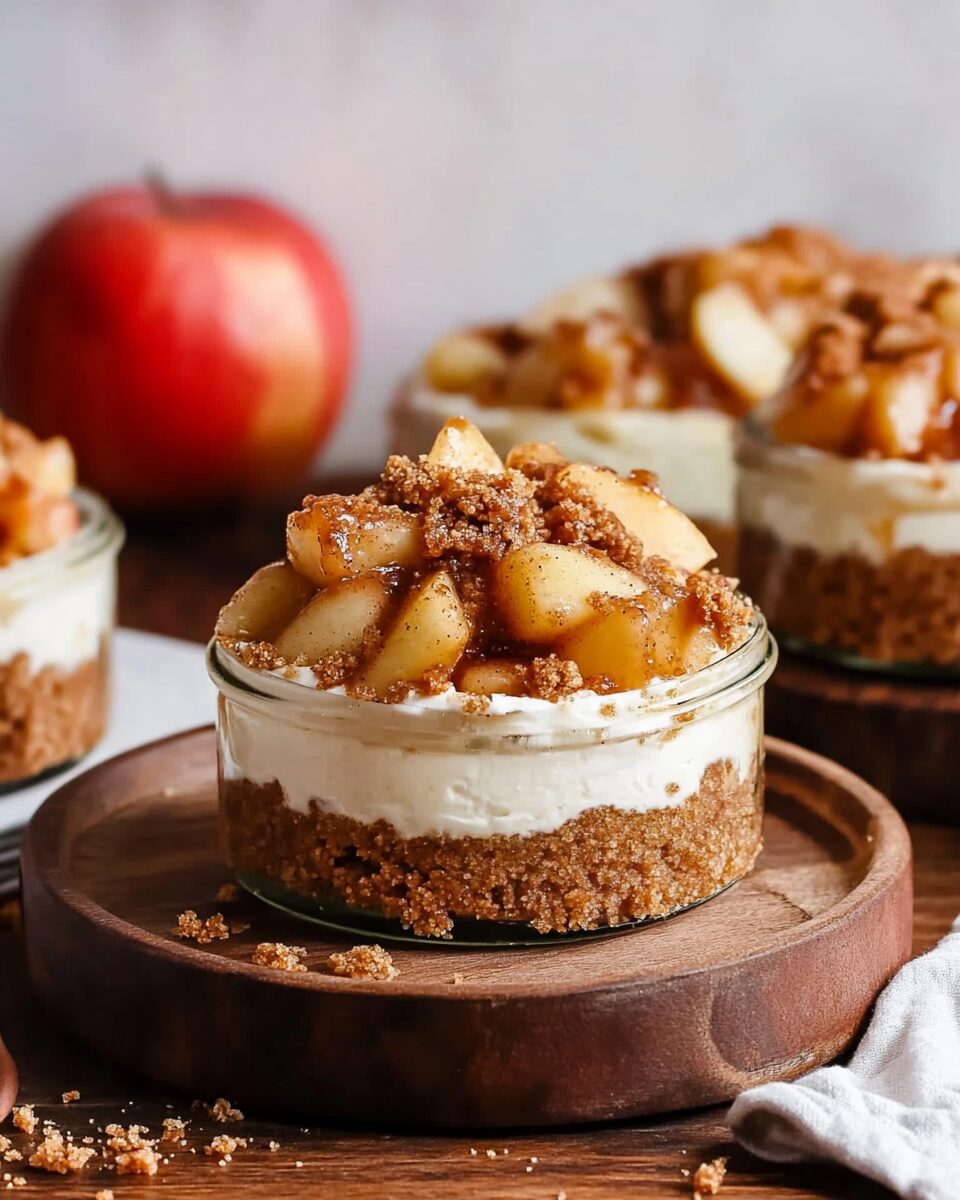 Mini No-Bake Apple Pie Cheesecakes