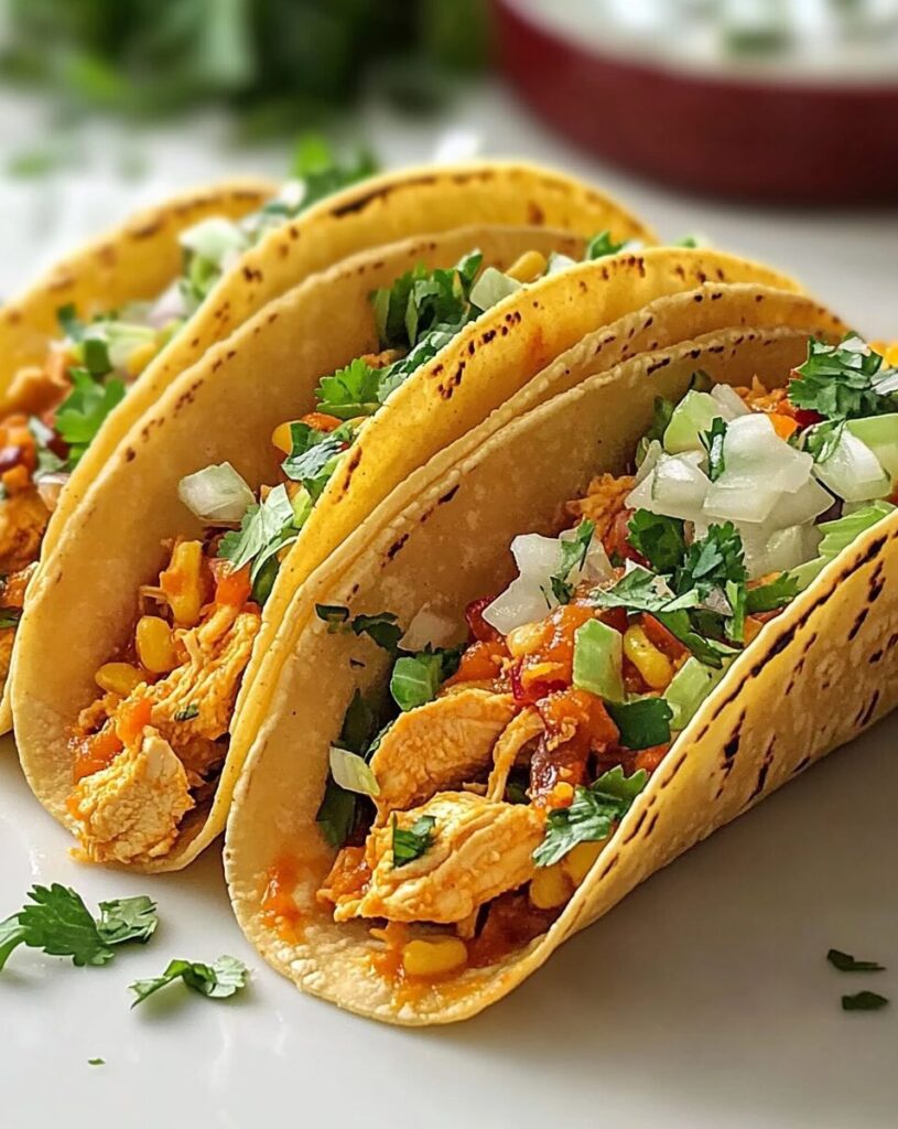 Slow Cooker Queso Chicken Tacos