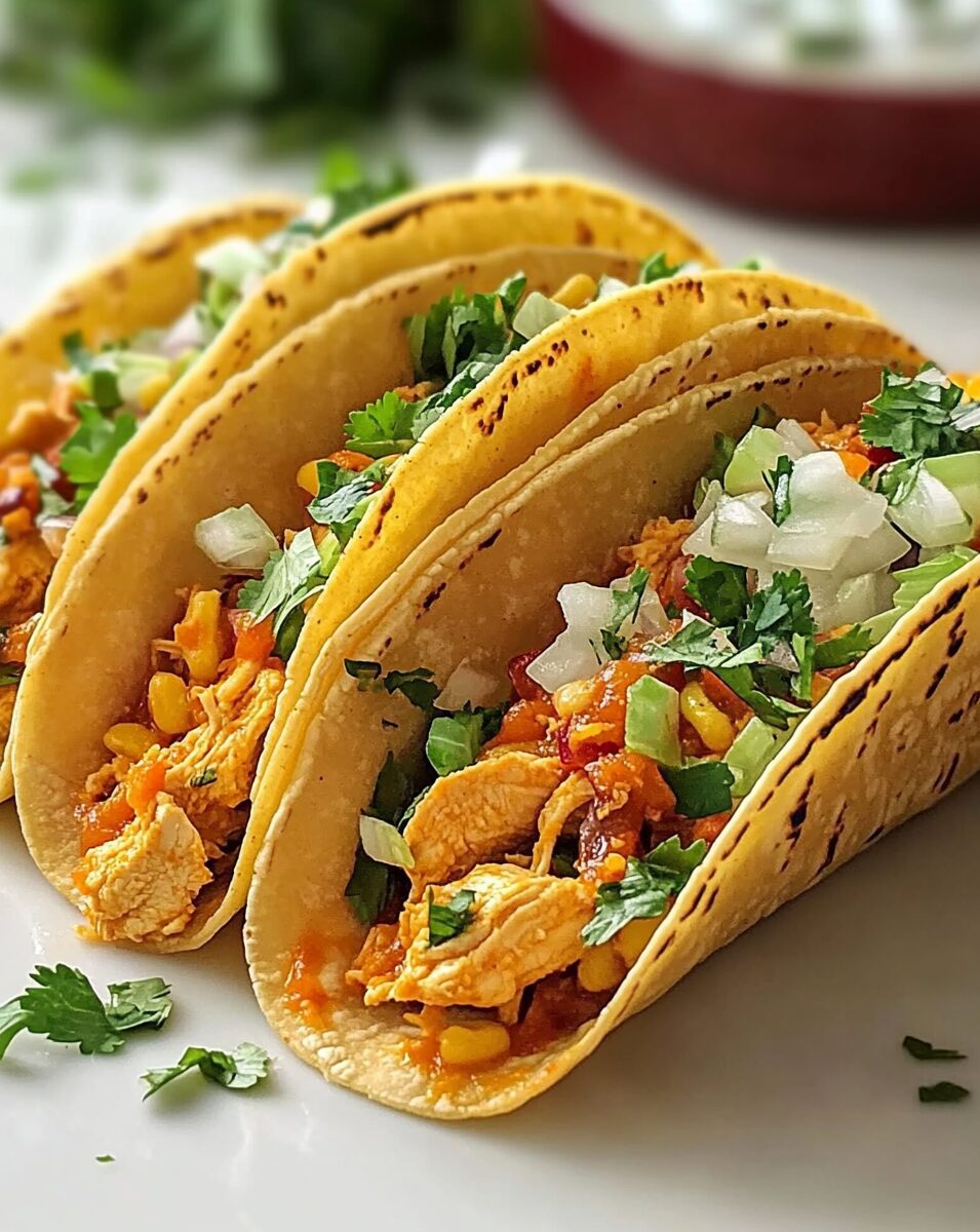 Slow Cooker Queso Chicken Tacos