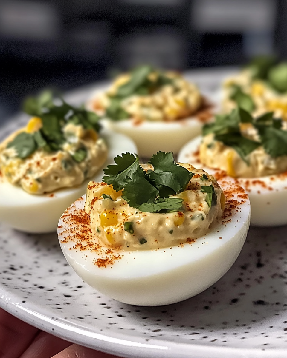 Mexican Street Corn Deviled Eggs