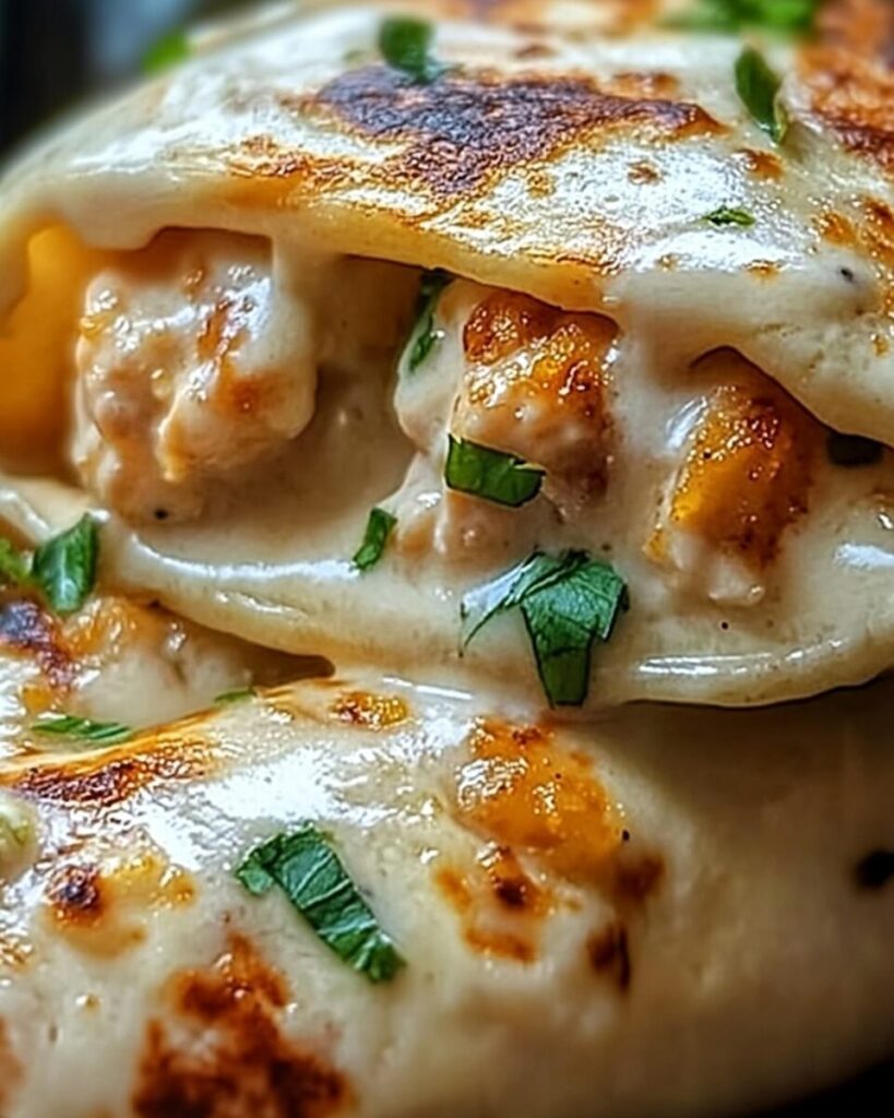 Cheesy Garlic Chicken Wraps