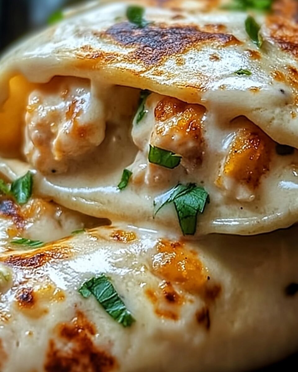 Cheesy Garlic Chicken Wraps