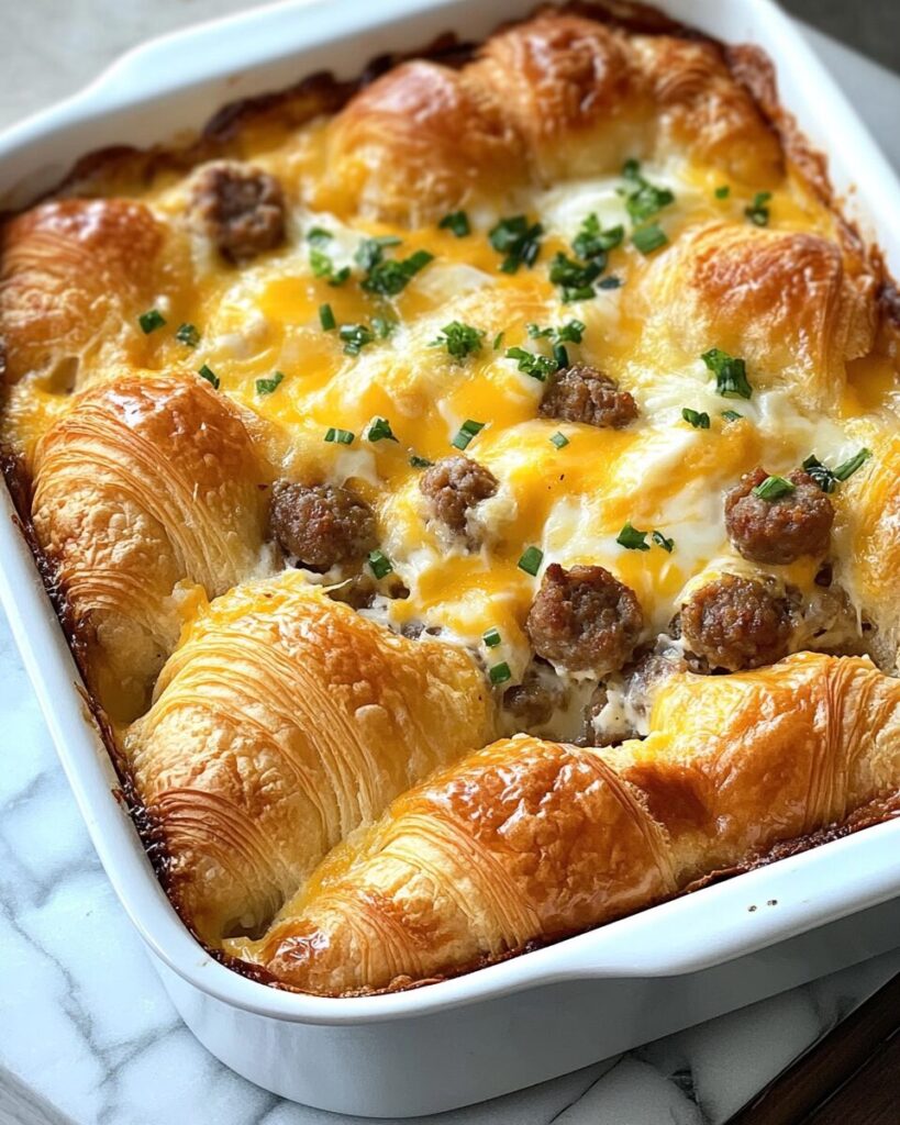 Overnight Croissant Breakfast Casserole