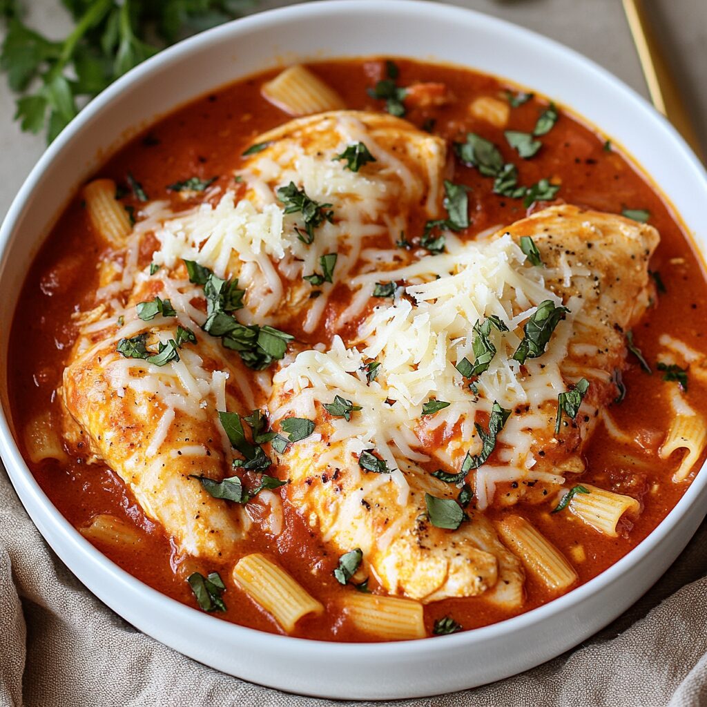 Crock Pot Creamy Chicken Parmesan Soup