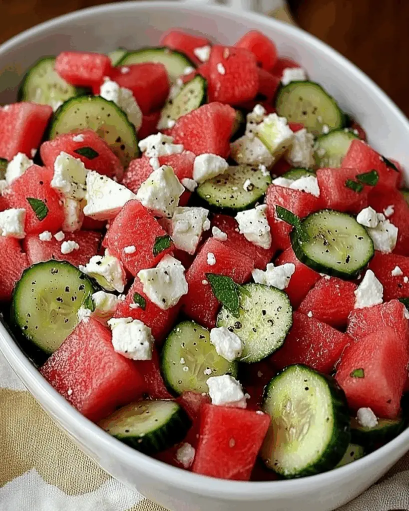 Watermelon Salad with Cucumber and Feta