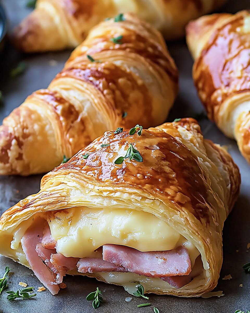 Baked Ham and Cheese Croissants