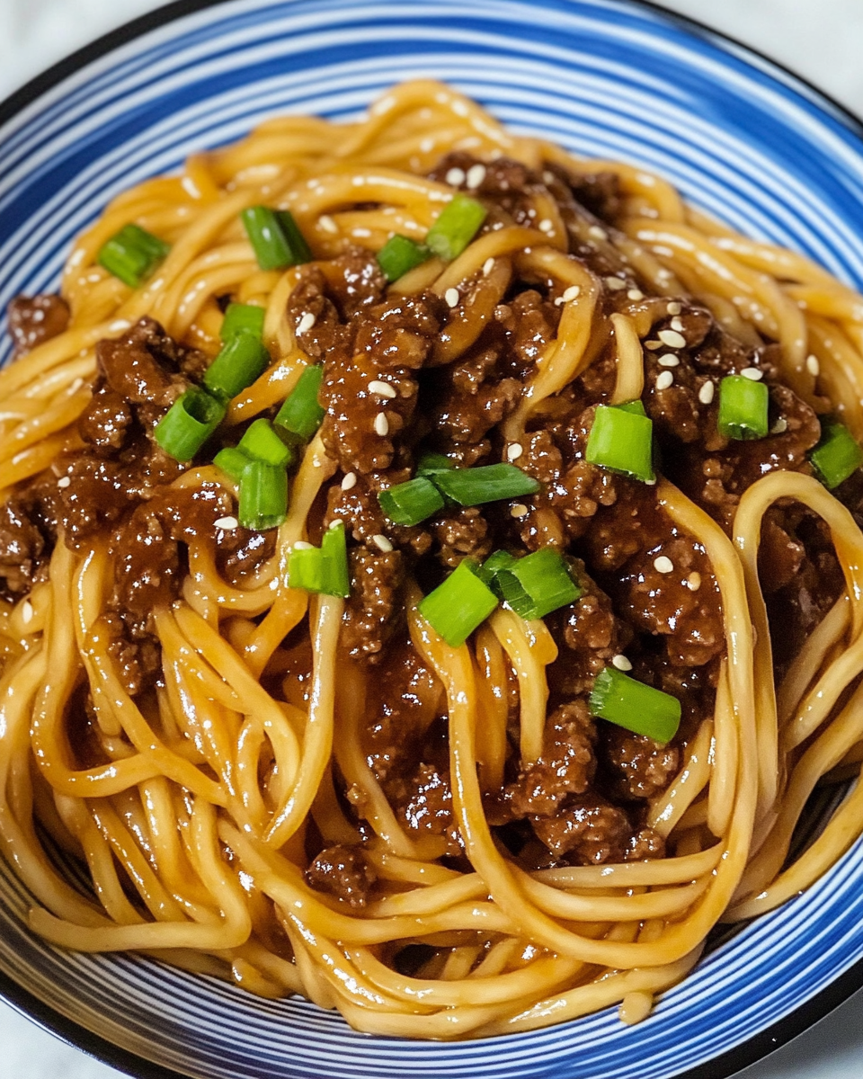 Mongolian Ground Beef Noodles
