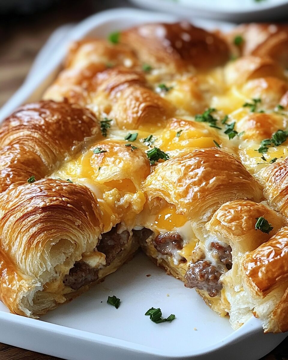 Overnight Croissant Breakfast Casserole