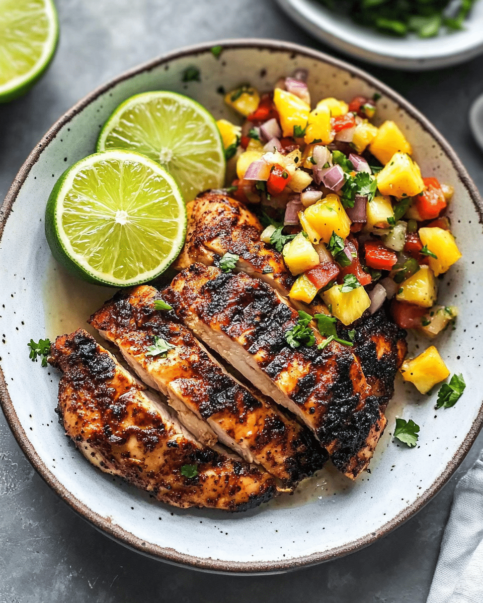 Caribbean Jerk Chicken with Pineapple Salsa