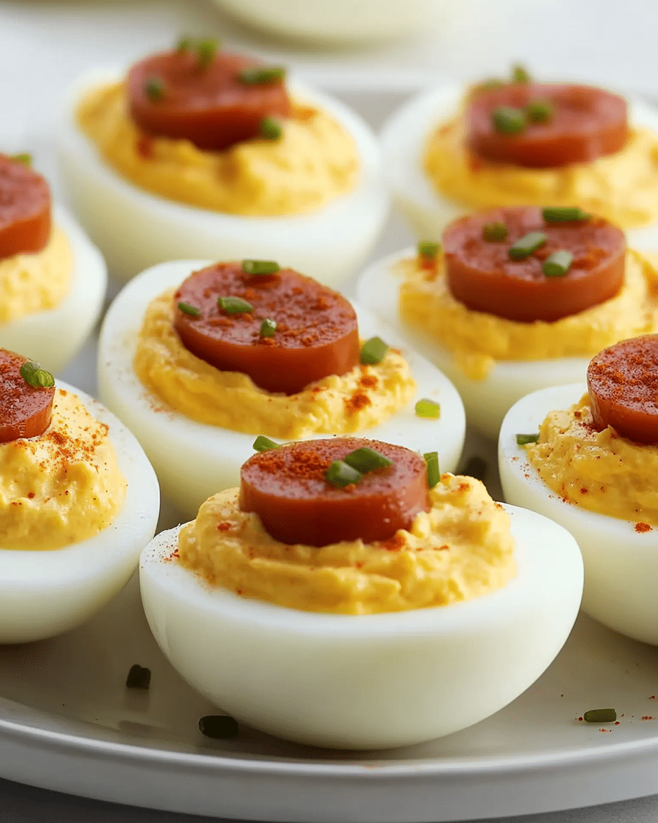 Hot Dog Deviled Eggs
