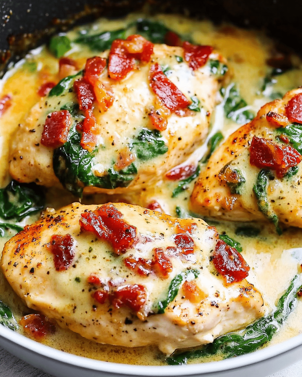 Sun-Dried Tomato Spinach Bacon Chicken