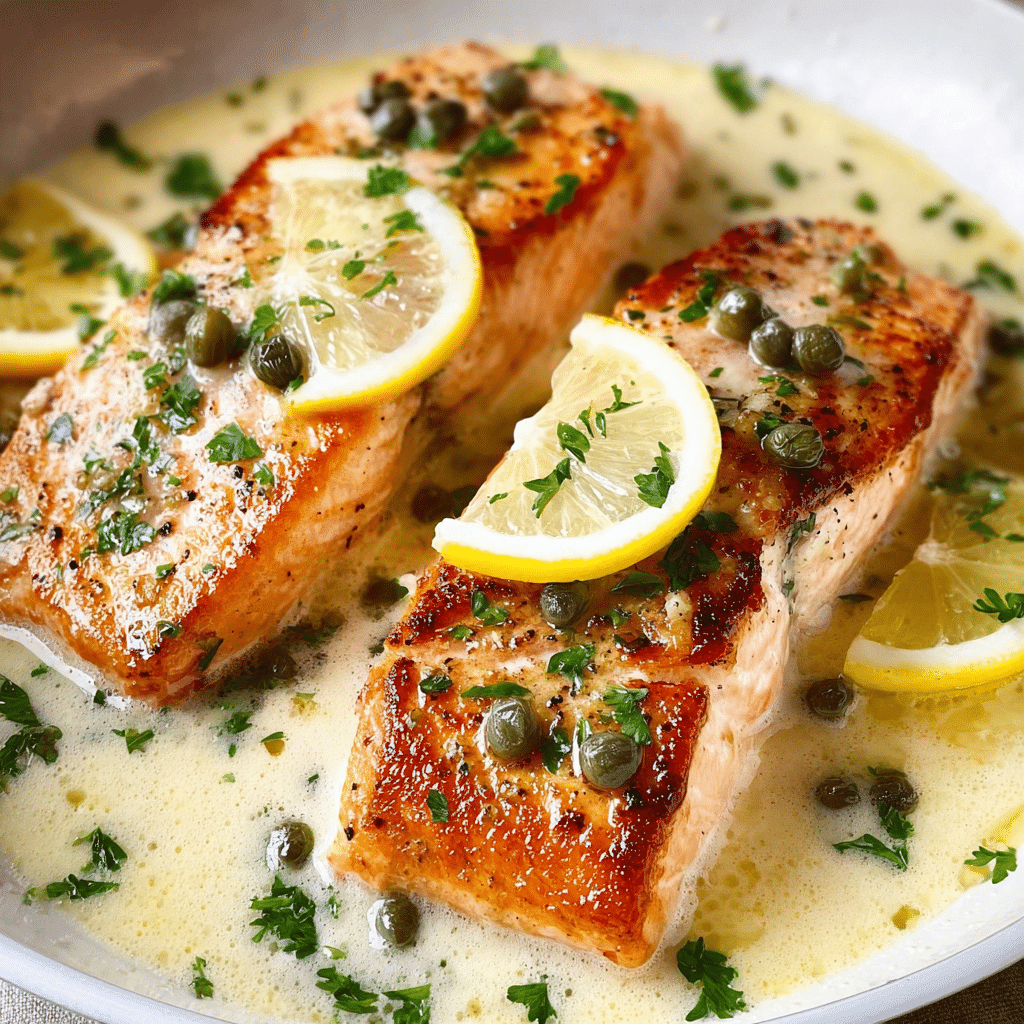 Light and Lemony Italian Salmon Piccata with Capers