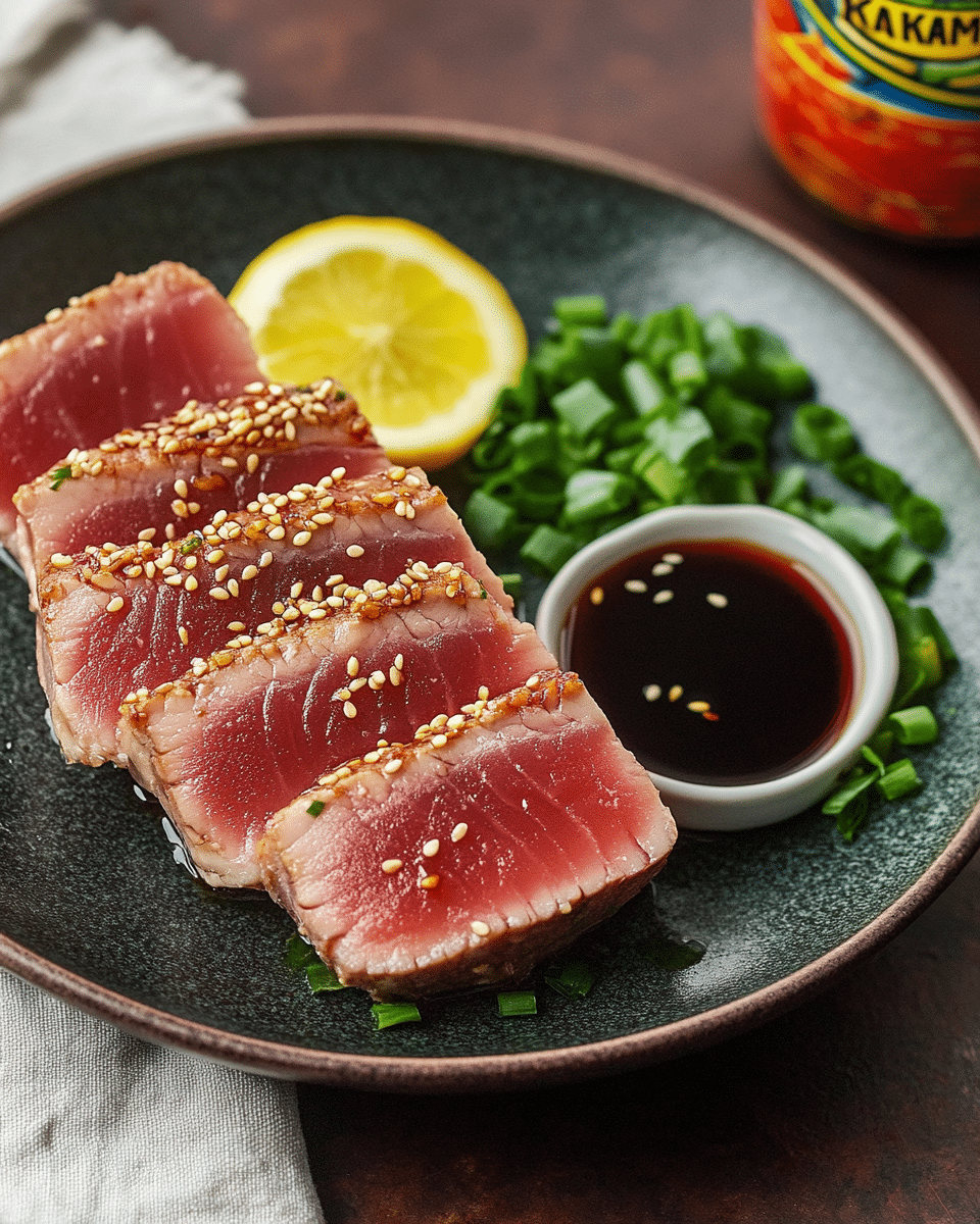 Seared Tuna with Ponzu Dipping Sauce