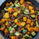 Ground Beef Zucchini Sweet Potato Skillet