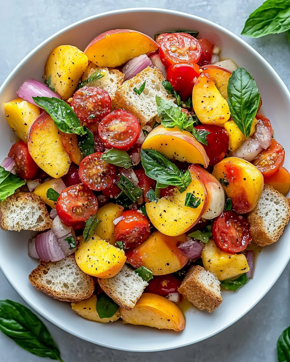 Peach Panzanella Salad