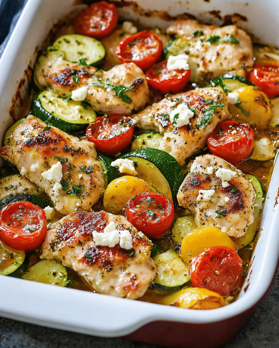 Mediterranean Chicken Zucchini Bake