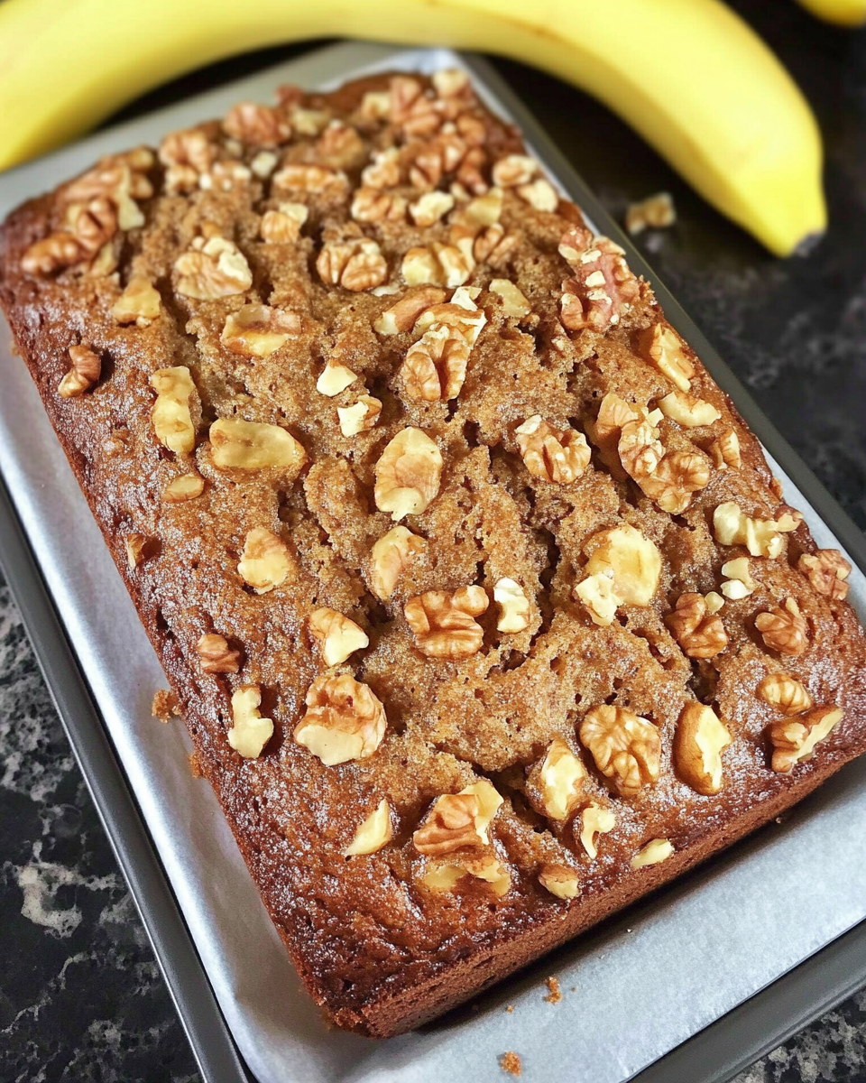 Moist Starbucks-Style Banana Bread with Crunchy Walnuts