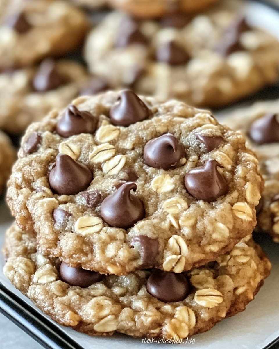 Soft and Chewy Oatmeal Chocolate Chip Cookies