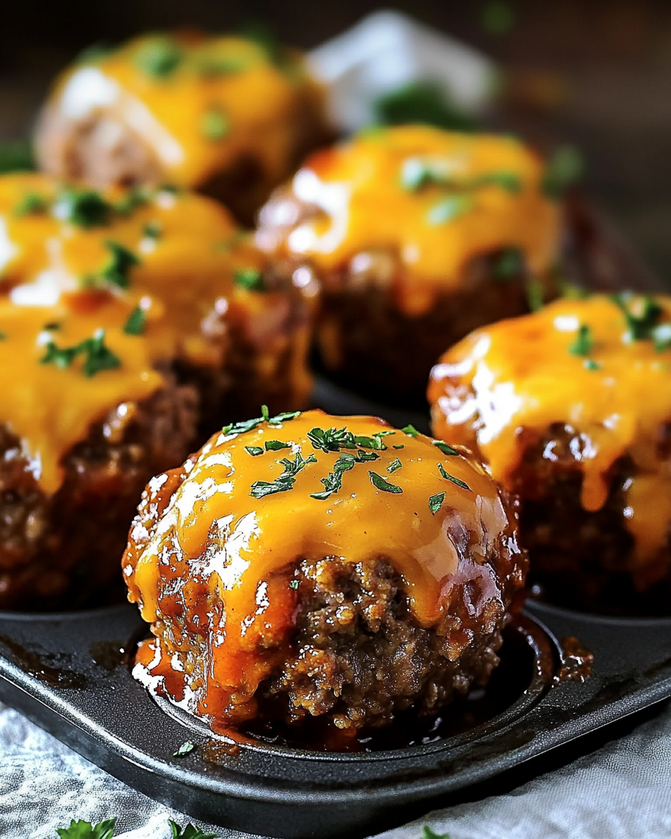 Cheesy Stuffed Meatloaf Bites