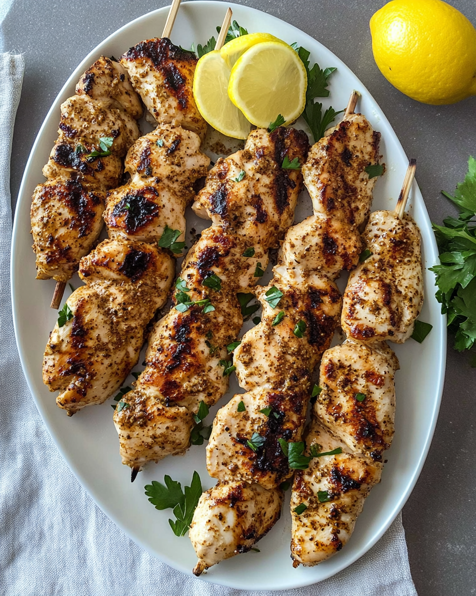 Yogurt Marinated Chicken Skewers