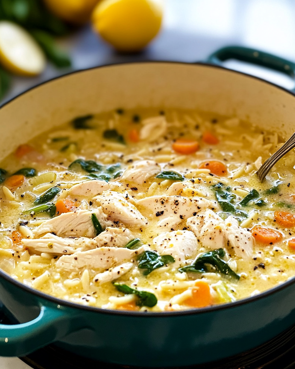 Lemon Chicken Orzo Soup