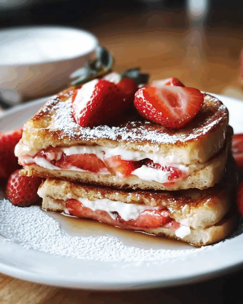 Strawberry Cream Cheese Stuffed French Toast