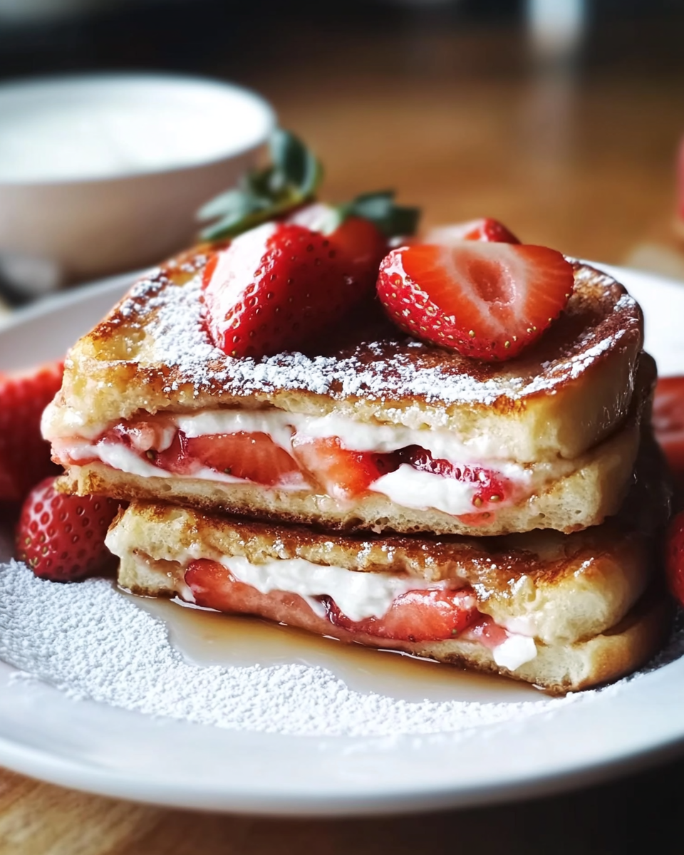 Strawberry Cream Cheese Stuffed French Toast