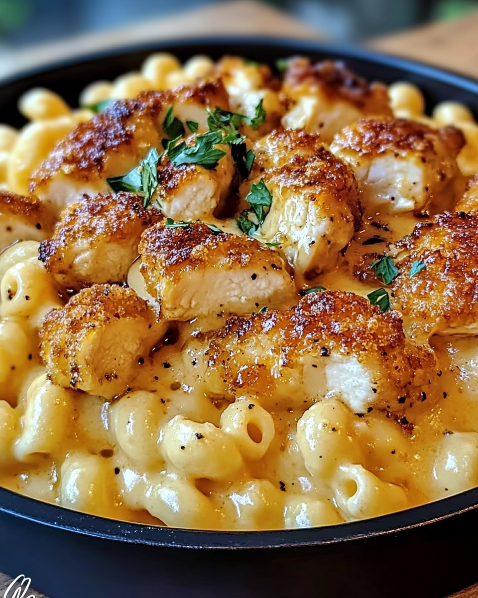 Creamy Honey Pepper Chicken Mac and Cheese