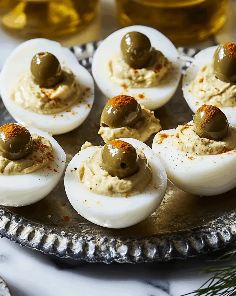 Dirty Martini Deviled Eggs
