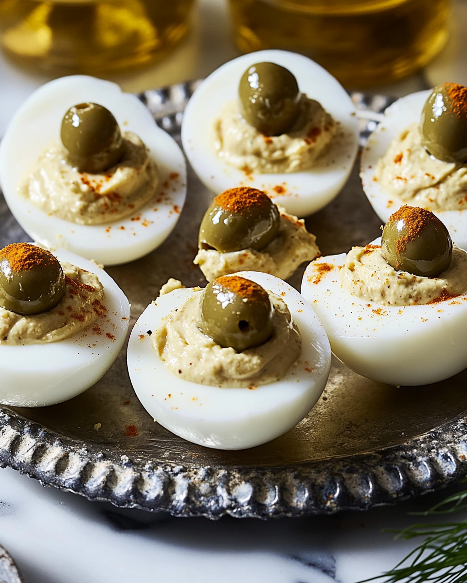 Dirty Martini Deviled Eggs