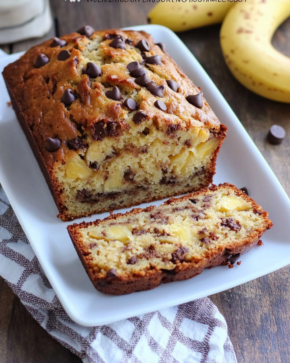 Banana Pineapple Chocolate Chip Bread