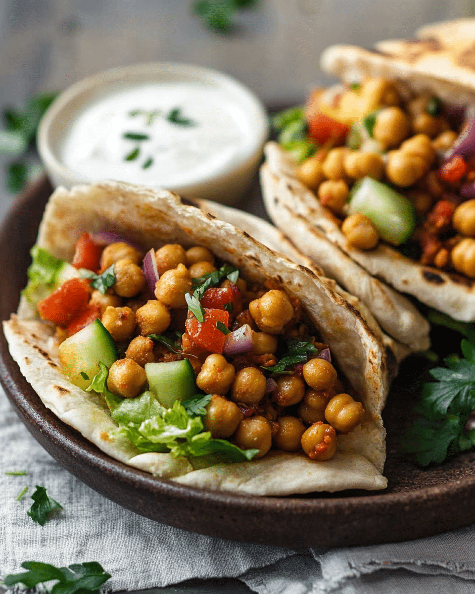Chickpea Shawarma Pita Pockets