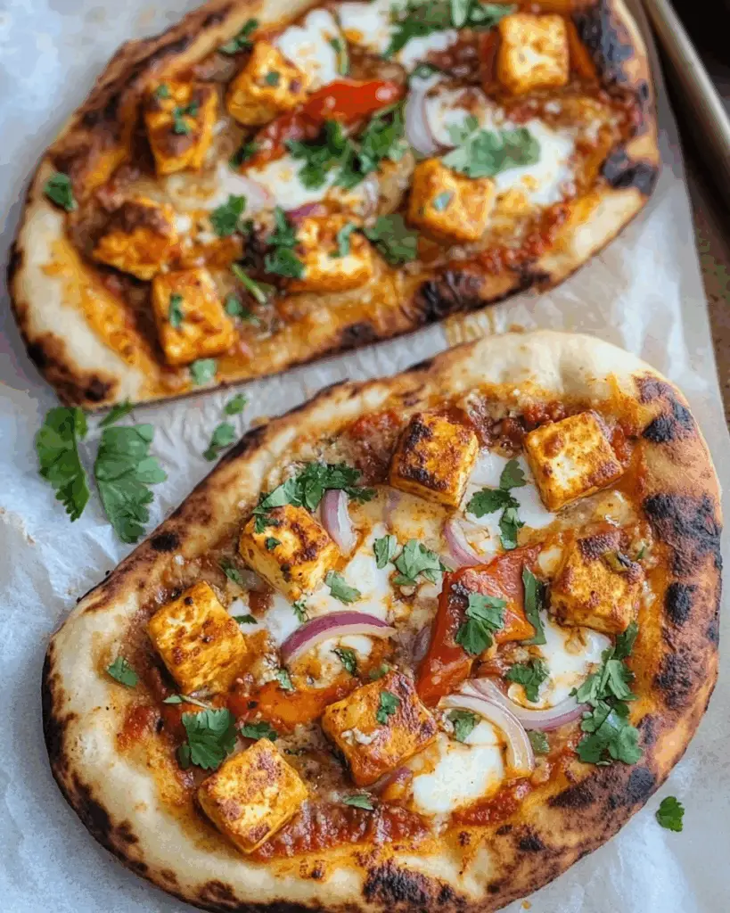 Tandoori Paneer Naan Pizza