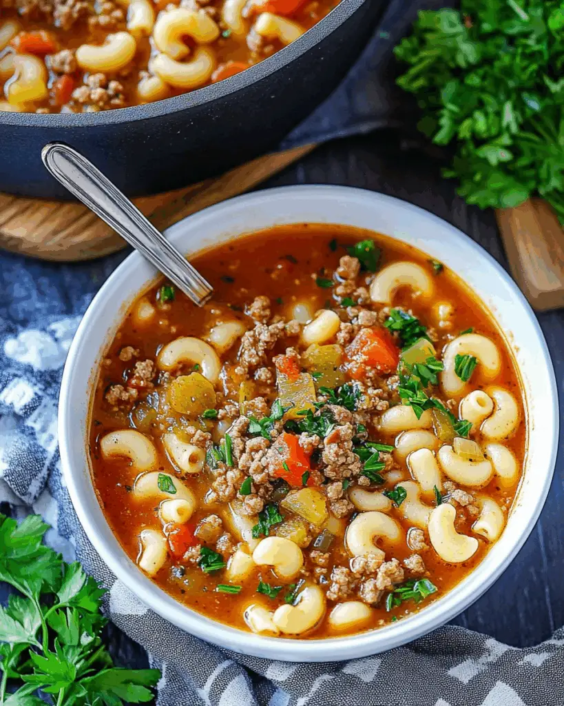 Beef and Macaroni Soup