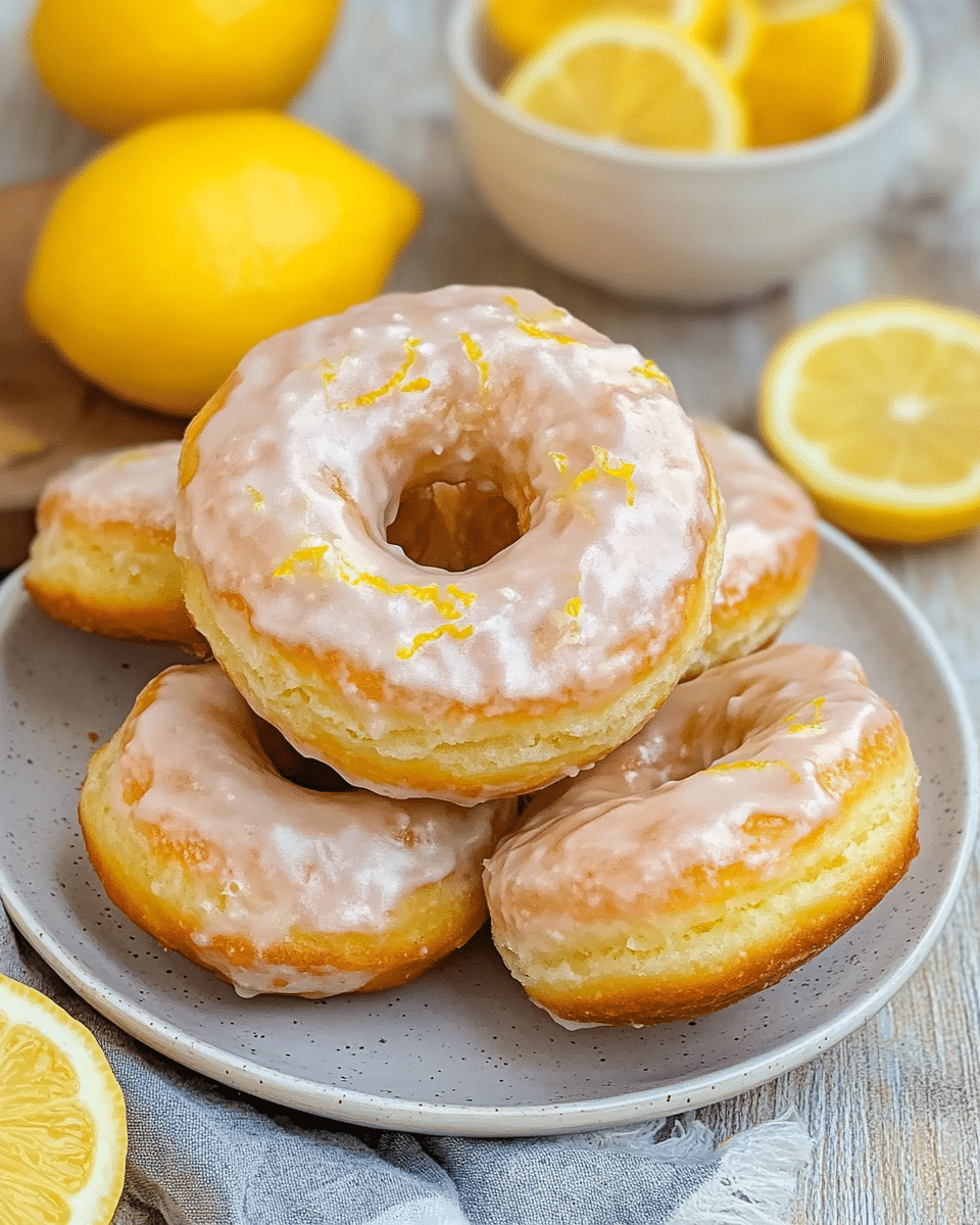 Lemon Glazed Air Fryer Donuts
