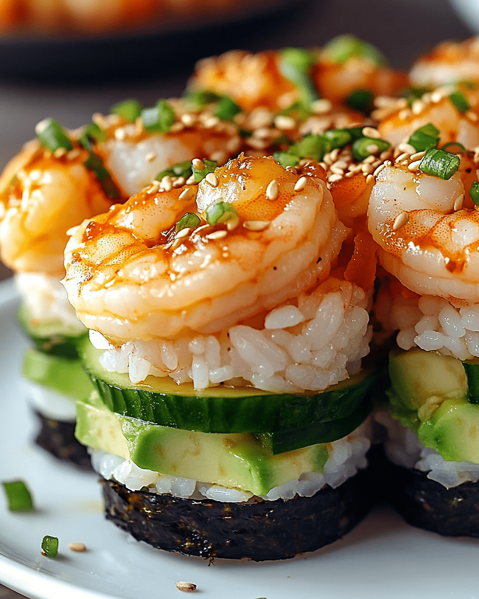 Spicy Shrimp Sushi Stacks