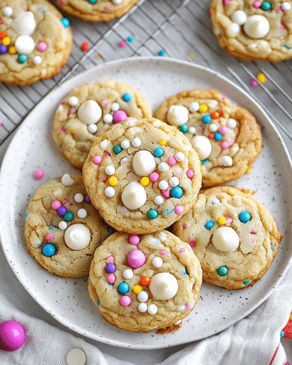 White Chocolate Confetti Cookies