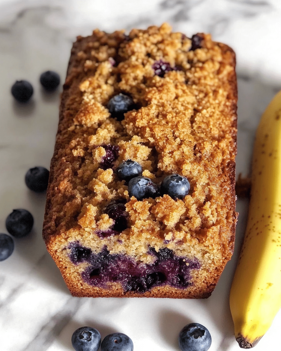 Blueberry Banana Bread with Crumb Topping