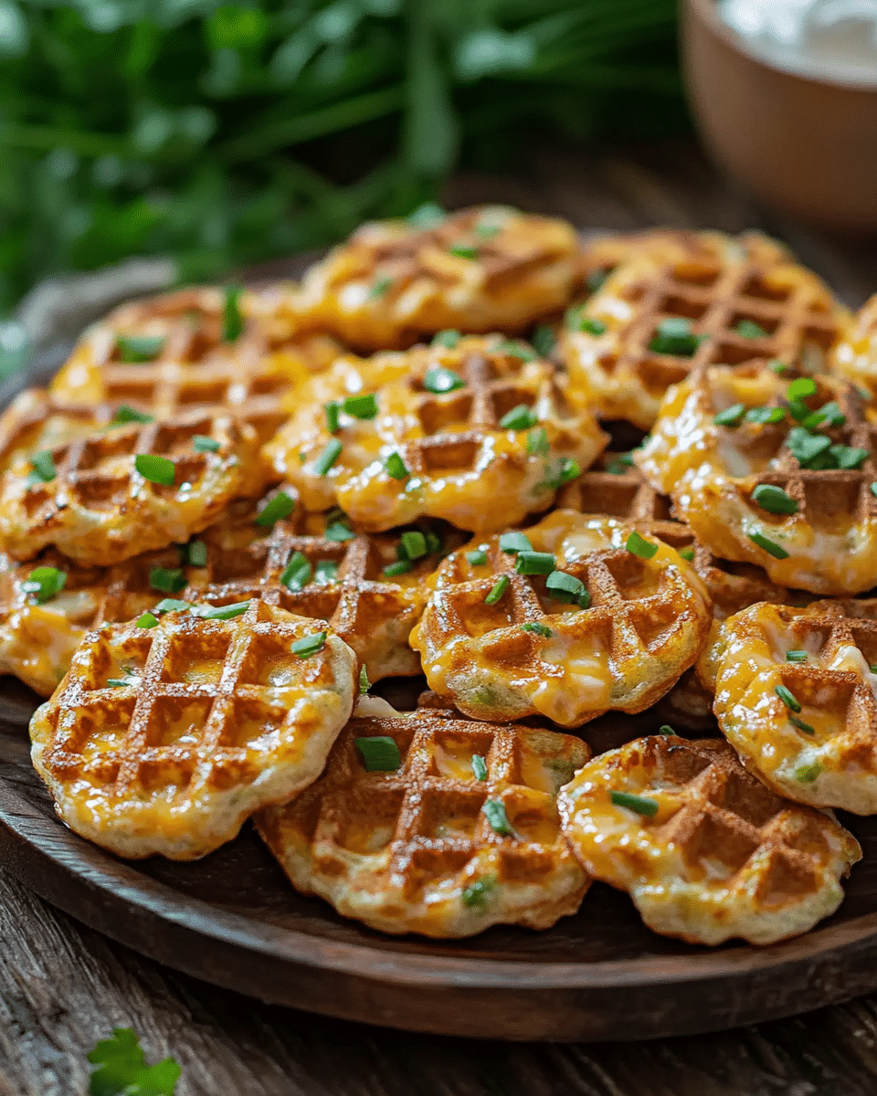 Cheddar Jalapeño Waffle Bites