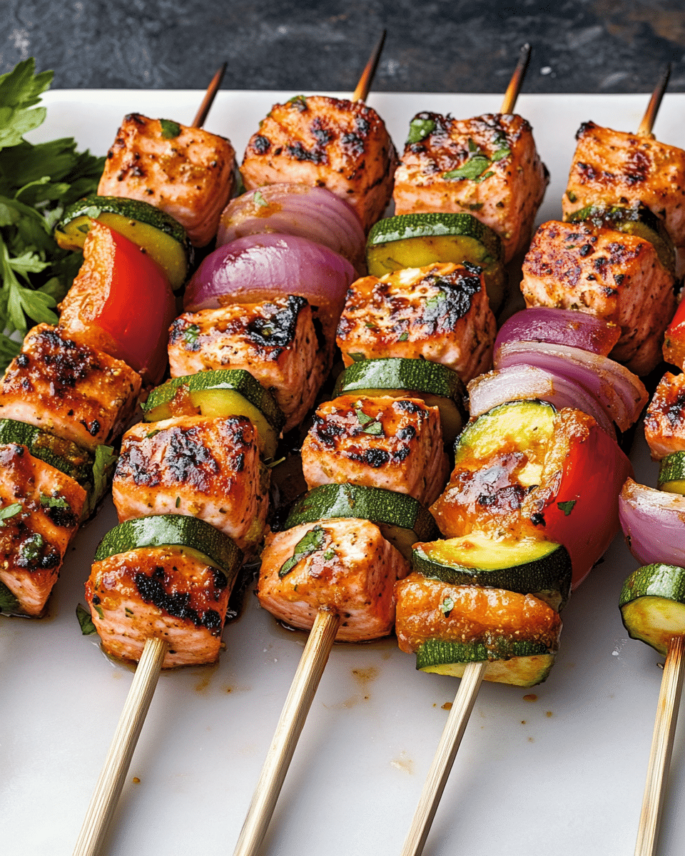 Grilled Salmon Kebabs