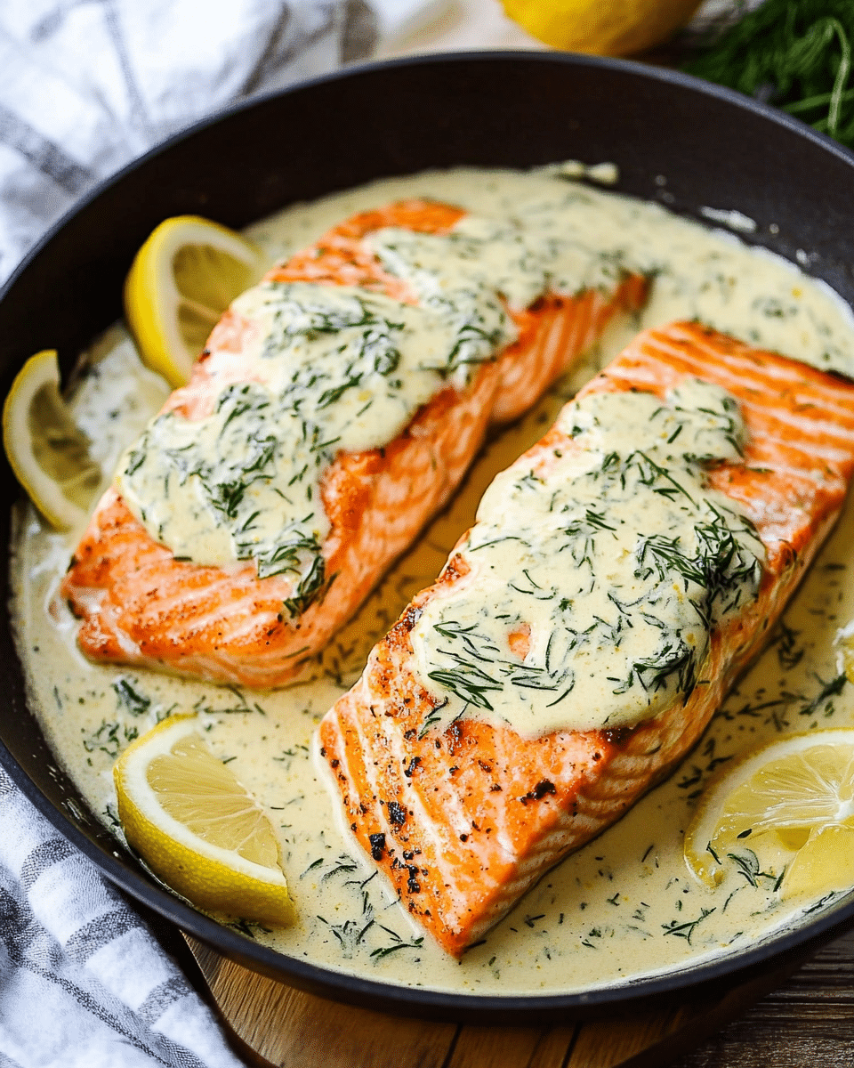 Pan-Seared Salmon with Creamy Lemon Dill Sauce