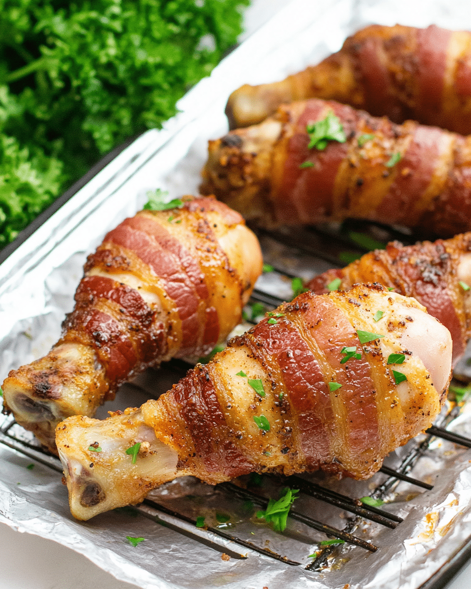 Bacon Wrapped Chicken Drumsticks