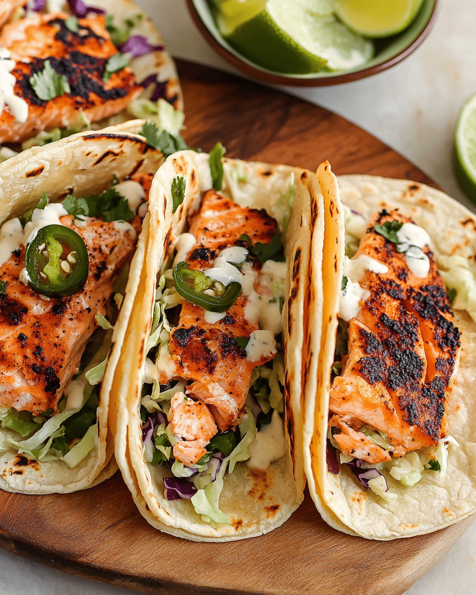 Blackened Salmon Tacos for Two