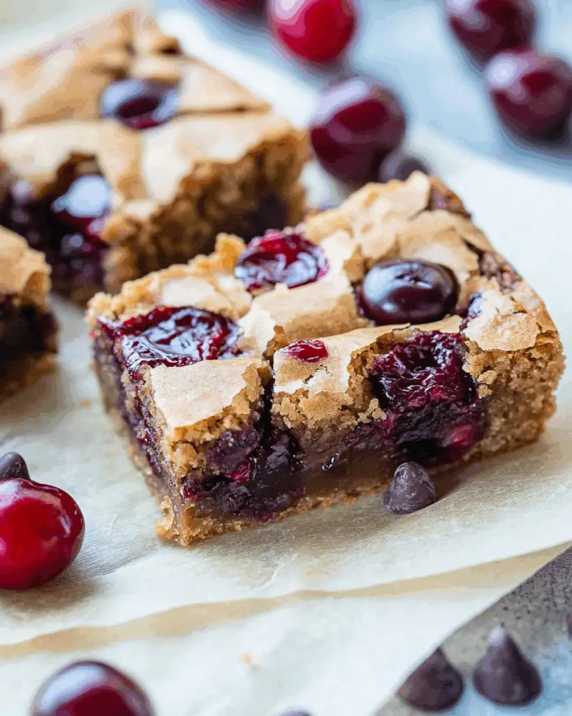 Chocolate Chip and Cherry Blondies