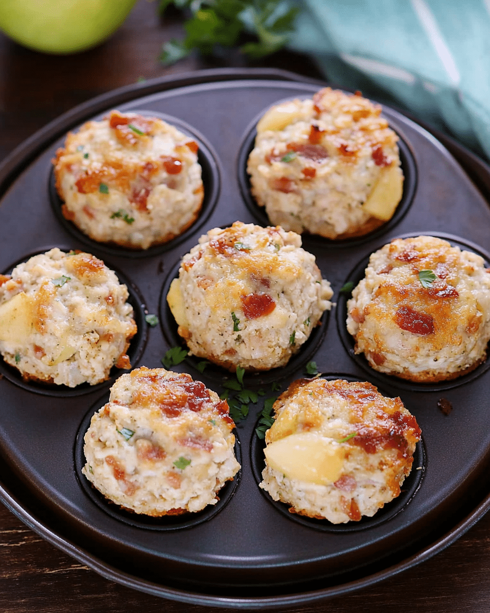 Chicken Bacon and Apple Mini Meatloaves
